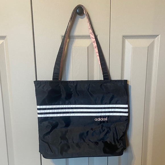 Adidas Nylon Tote Shoulder Bag Black - Picture 1 of 14